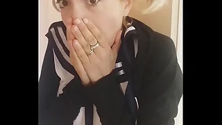 this mephitic scholastic is completely scared! she's home singular and there's a monster with her ... probability it's the magic chance to expend her virginity